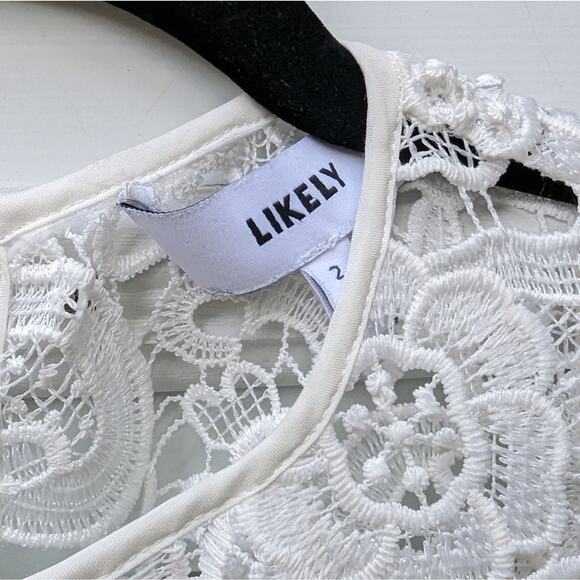 LIKELY (Revolve) White Sheath Lace Halter Neck Midi Dress, size 2 - Picture 6 of 11